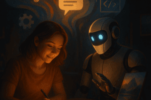 Visualisatie van creatief proces met generatieve AI – mens en machine werken samen